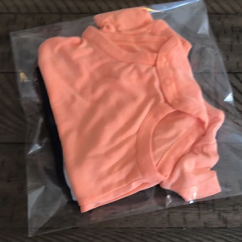 Carters Cotton Blend 2 Soft Onesies Nautical Stripes 🛳 and Neon Orange 🍊